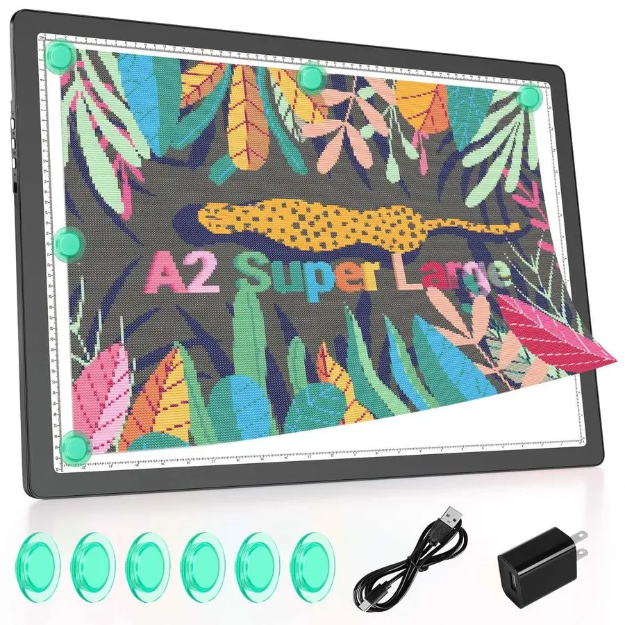 

A2 Rechargeable LED Light Board,25.2x18.4 Extra Large Light Pad with 5000mAh Battery,Magnetic Attraction,Lightbox for Tracing,Dr