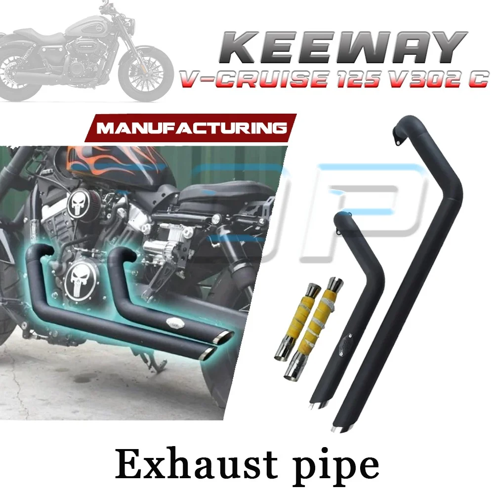

Dual-outlet stainless steel angled exhaust pipe KEEWAY V-CRUISE 125 V302 C noise reduction accessories V302 c 125 v-cruise