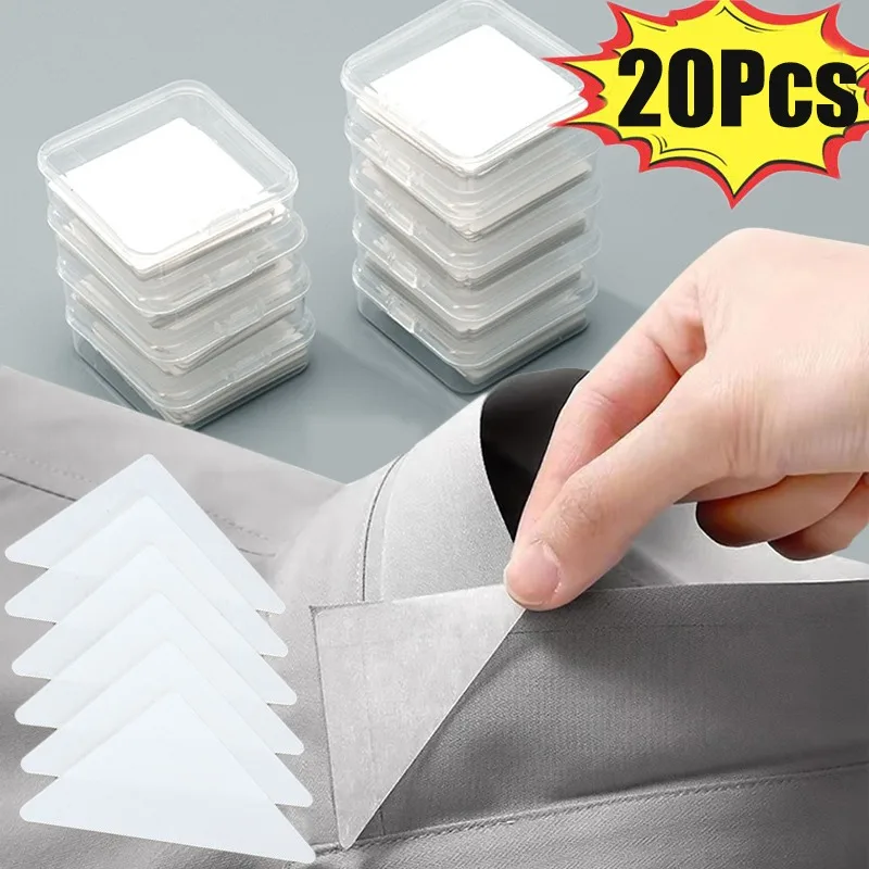 

10/20pcs Collar Stikcers for Collars Shaper Anti-roll Fixed Inner Pad Paste Invisible Self Adhesive Collar Styling Tape Fastener