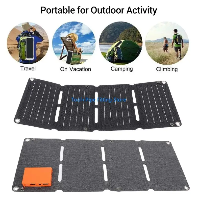 F92B Multipurpose 40W Solar Charging Panel ETFE Materials with USB and Outputs Convenient for Outdoor Activity Daily Use