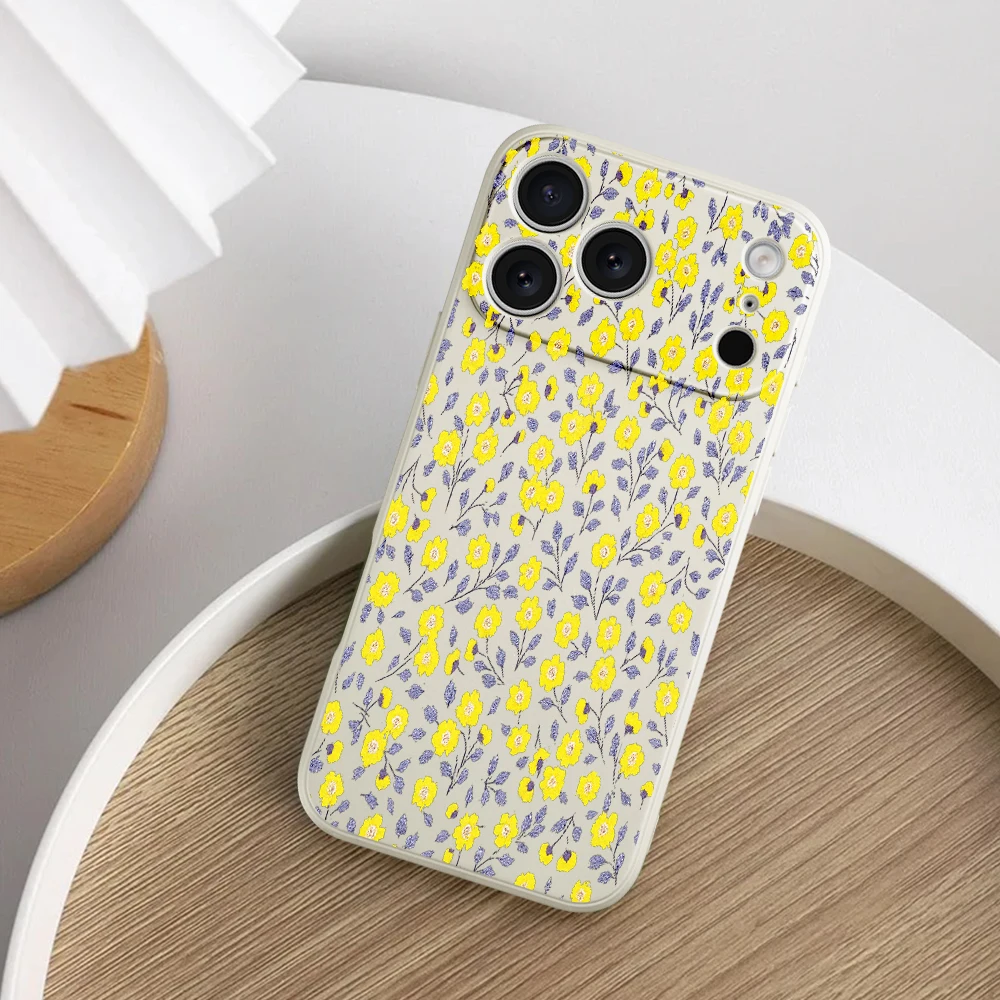 아이폰17 프로맥스 17 에어 16 15 14 13 12 11 프로 맥스 XS 맥스7 8 플러스 16e 16 플러스 TPU 커버 코크 라이트 옐로우 플라워 폰 케이스