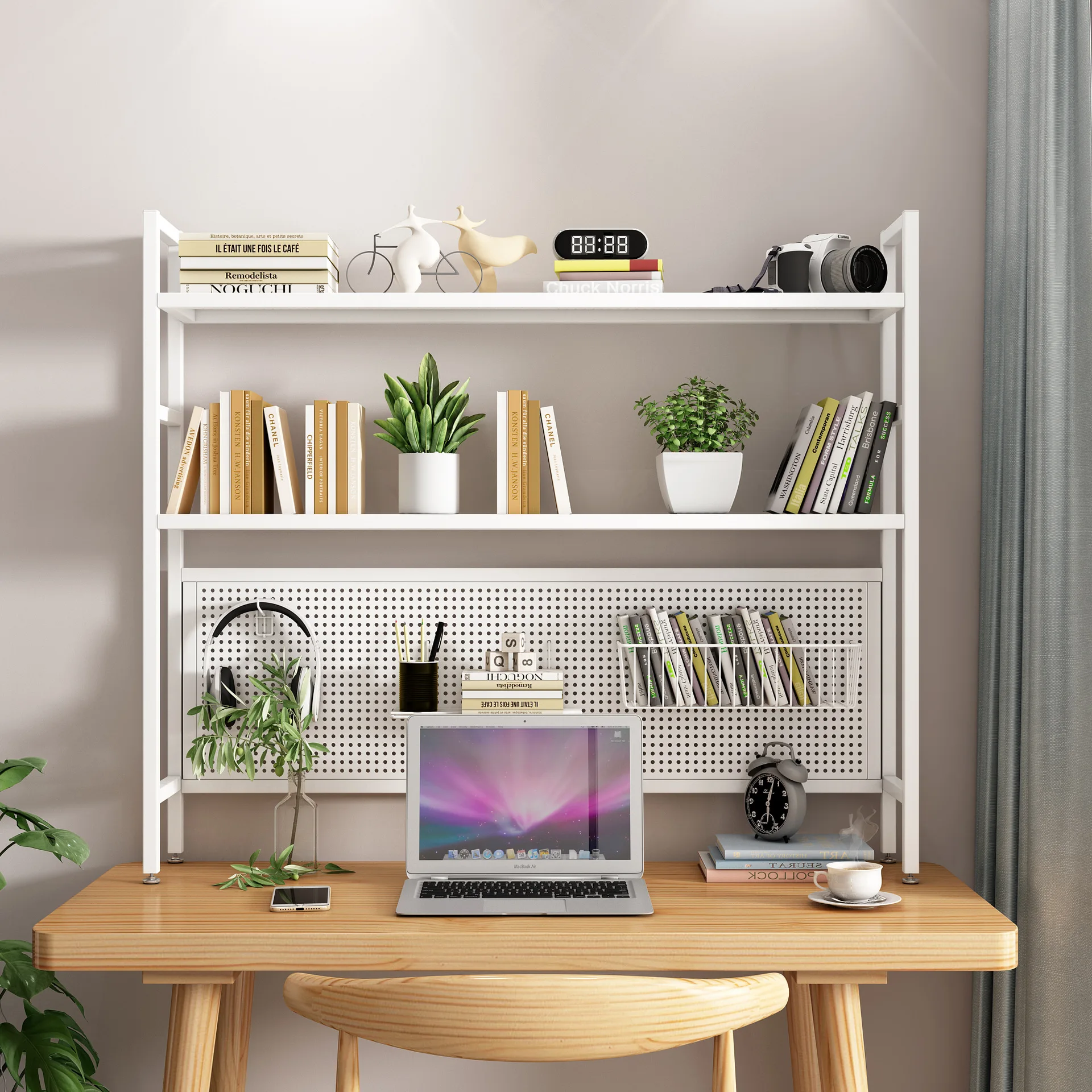 Aoliviya New Bookshelf Storage Rack Desktop Multi-Layer Iron Shelf Student Computer Desk Wire-Wrap Board Shelf