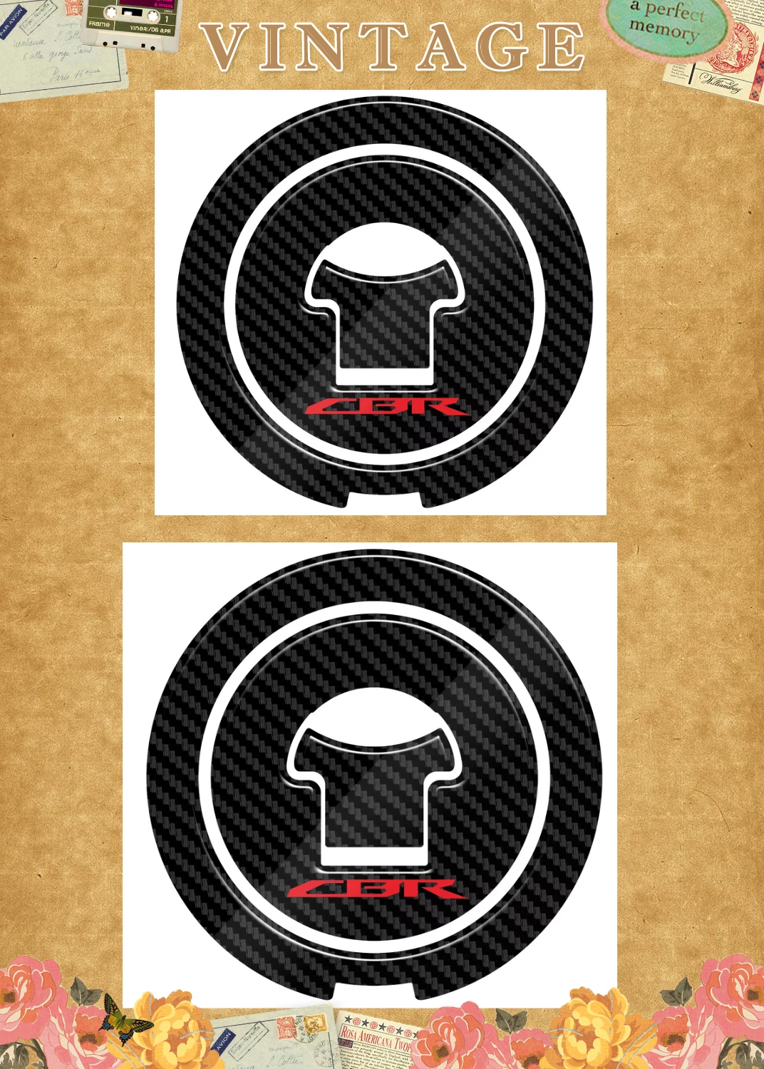 

3D Carbon-look Motorcycle Fuel Gas Cap Protector Decals For Honda CBR CBR600RR CBR900RR CBR1000RR CBR1100XX