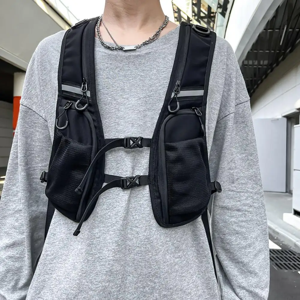 Men's Chest Bag Tacticals Inspired Sports Utility Chest Pack With Multi-Pocket Waterproof Outdoor Travel Sports Vest Men Bag