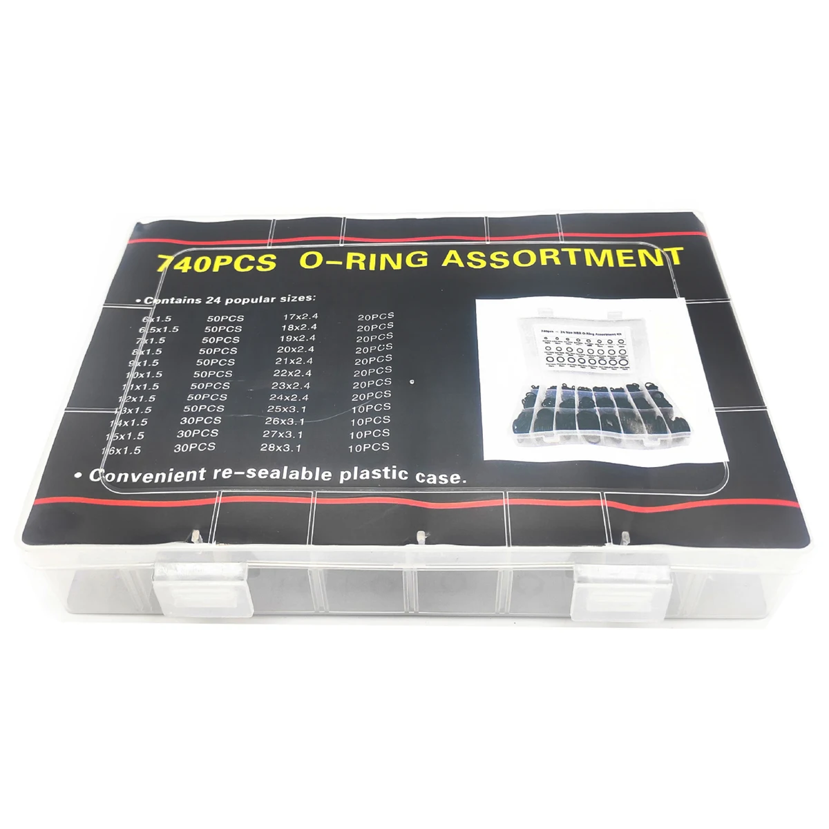 740 قطعة 800 قطعة العالمي محاصر الأسود النتريل سيليكون المطاط مزيج O-حلقة النتريل المطاط إصلاح ختم طوقا تشكيلة مجموعة