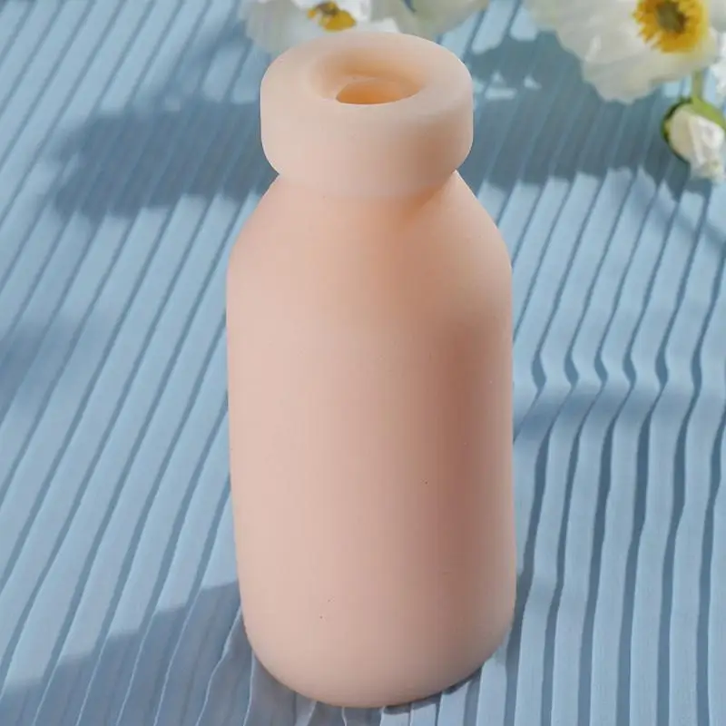 Milk Bottle Shape Male Masturbation Cup Silicone Masturbator Soft Emulational Vaginal Bulge Adult Sex Toys For Men Penis Trainer view 3