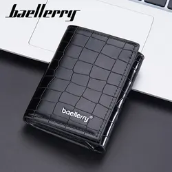 Baellerry-Portefeuille RFID court pour hommes, porte-cartes Popup, mini portefeuille masculin de marque mince, haute qualité, petit sac à main pour hommes, pinces à cartes, nouveau