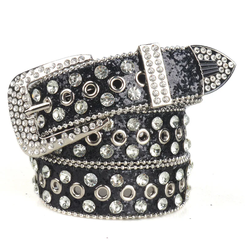 

European and American Style Rhinestone Belt for Women, Crystal Inlaid Fashionable Versatile Decorative Full Rhinestone Shiny Bel