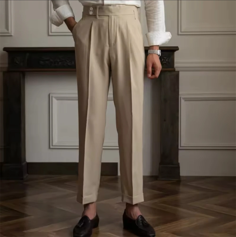 

Leisure Men's Pants Suit Slim Fit Trousers Formal Waistline For Wedding Party Business Suit Pants Spring Summer Office