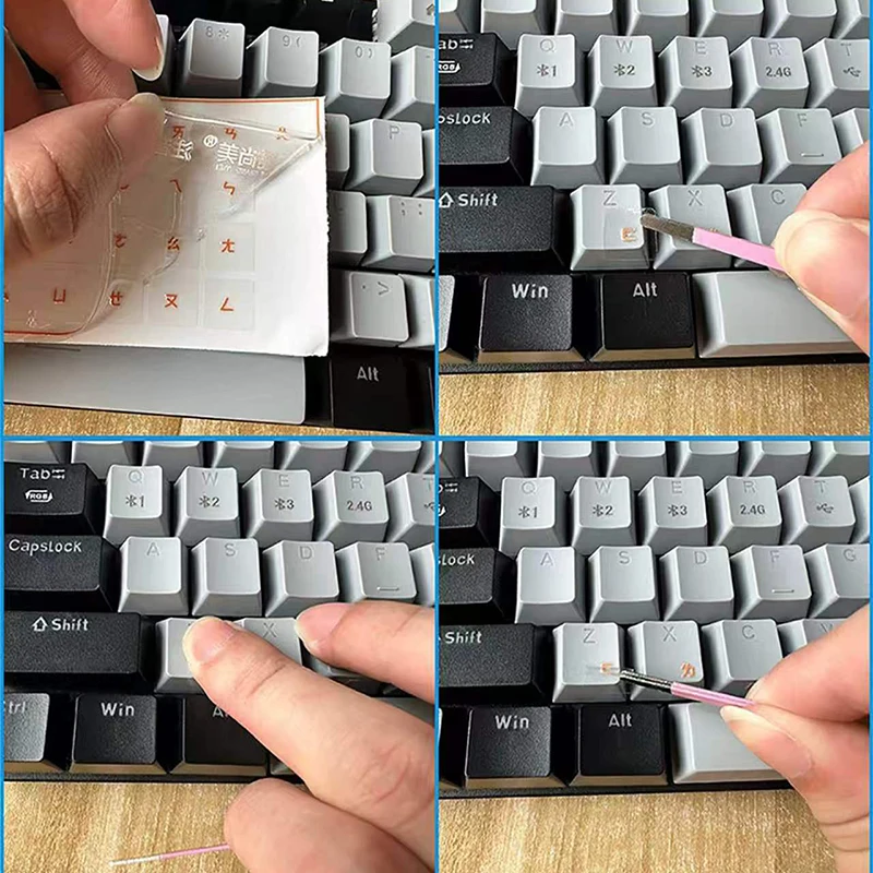 Transfer Stickers Tear Off Film Leave Words Russian Desktop Keyboard Stickers Universal Stickers Key Stickers Keyboard Stickers