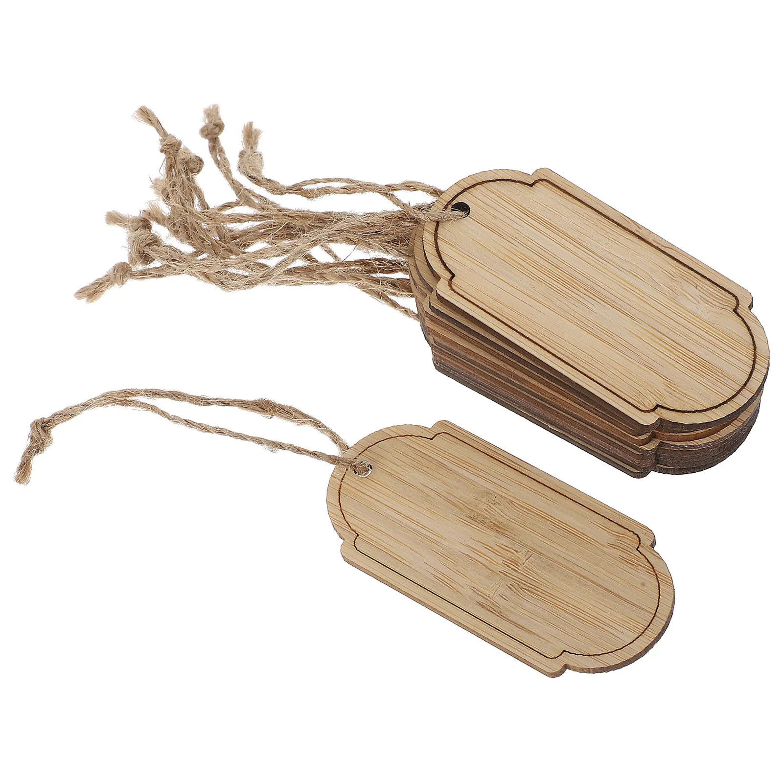 10Pcs Bamboo Garden Labels Smooth Splinterfree Reusable Plant Tags with String Outdoor Flower Name Tags Modern Minimalist Design
