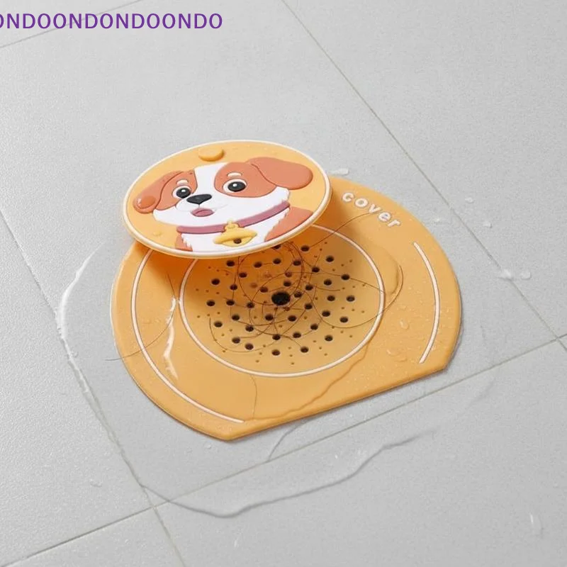 PVC Floor Drain Cover Cartoon Dog Anti-insect Sewer Filter Pad Anti-blocking Anti-odor Floor Drain Mat