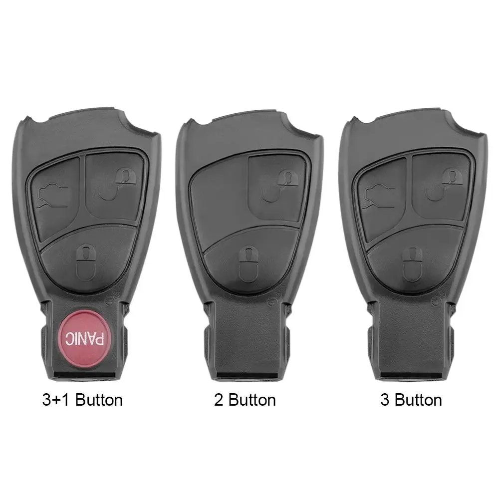 2/3/4 Button Car Key Case ABS Black Key Case Cover Car Key Shell per Mercedes Benz C B E Class W203 W211 W204 YU BN CLS CLK