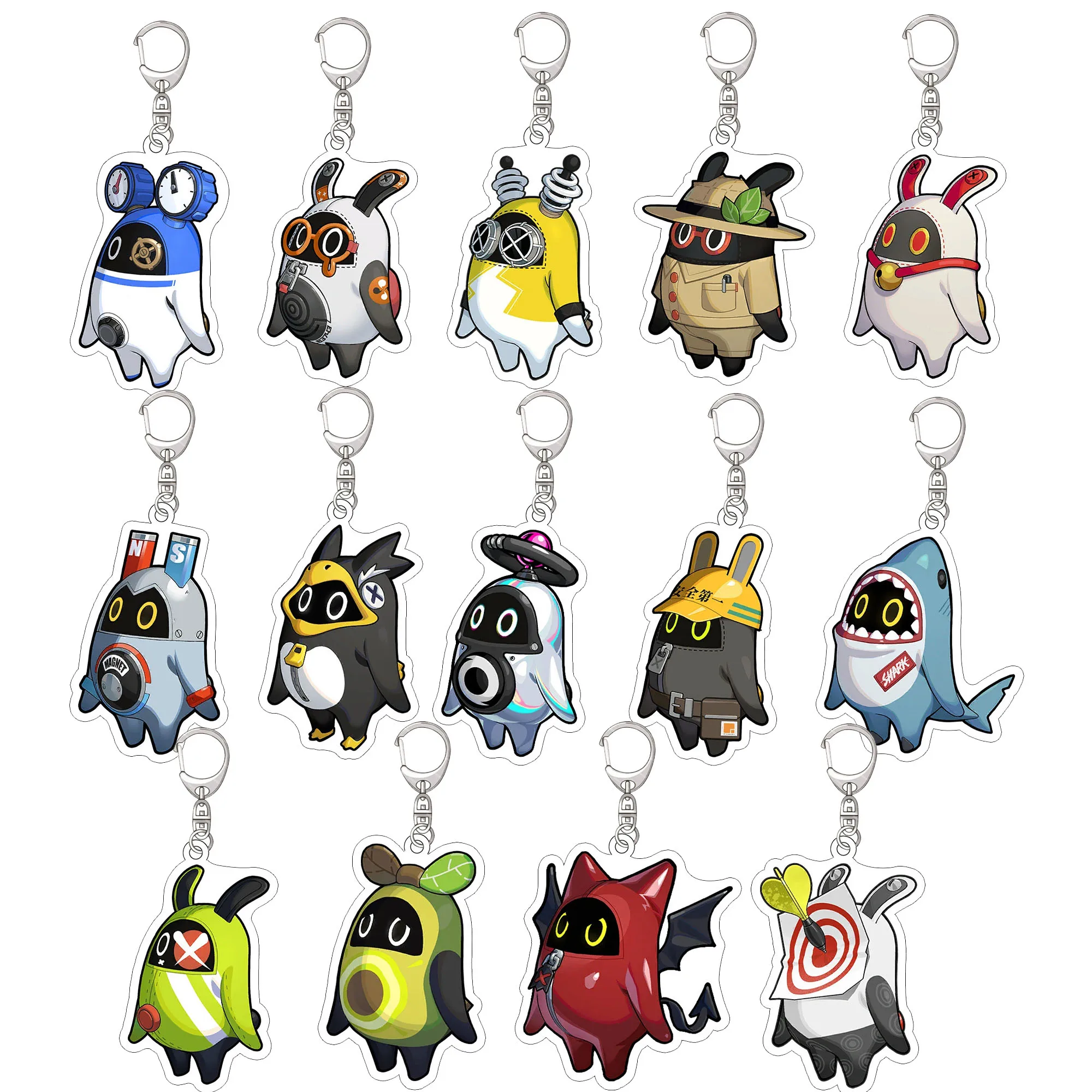 Game Zenless Zone Zero Display Costumes Acrylic Keychain Cute ZZZ Bangboo Bag Pendant Party Gift Couple Cartoon Figures Keyring