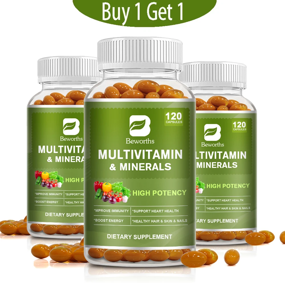 BEWORTHS Multivitamin & Minerals Capsule Support Energy,Focus,Mood ,Hair,Skin and Nails Health Relieve Stress