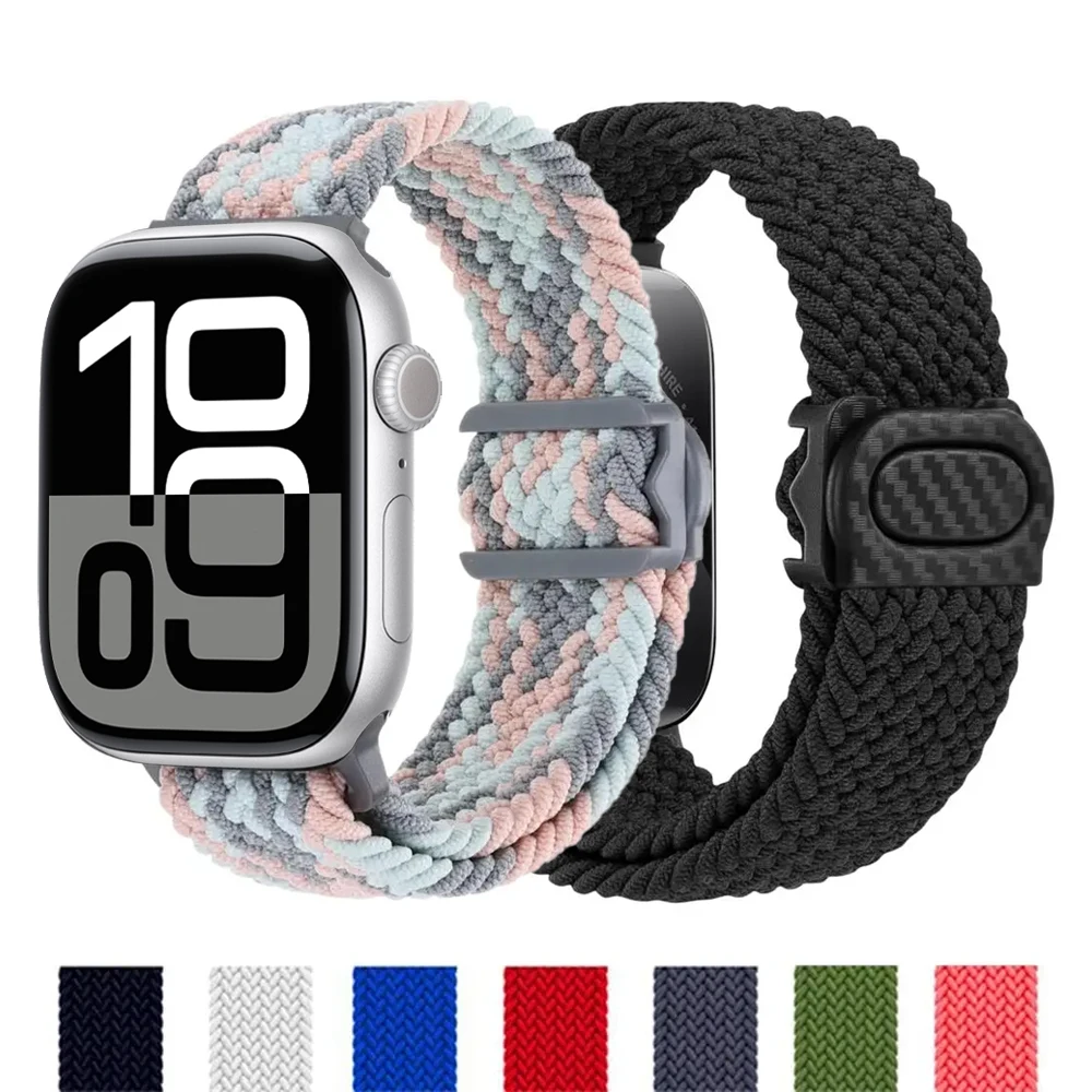 Ремешок для Apple watch 10, ремешок 46 мм, 42 мм, 44 мм, 40 мм, 45 мм, 38 мм, 41 мм, 49 мм, нейлоновый плетеный браслет Correa Series 9 8 7 6 5 4 se Ultra