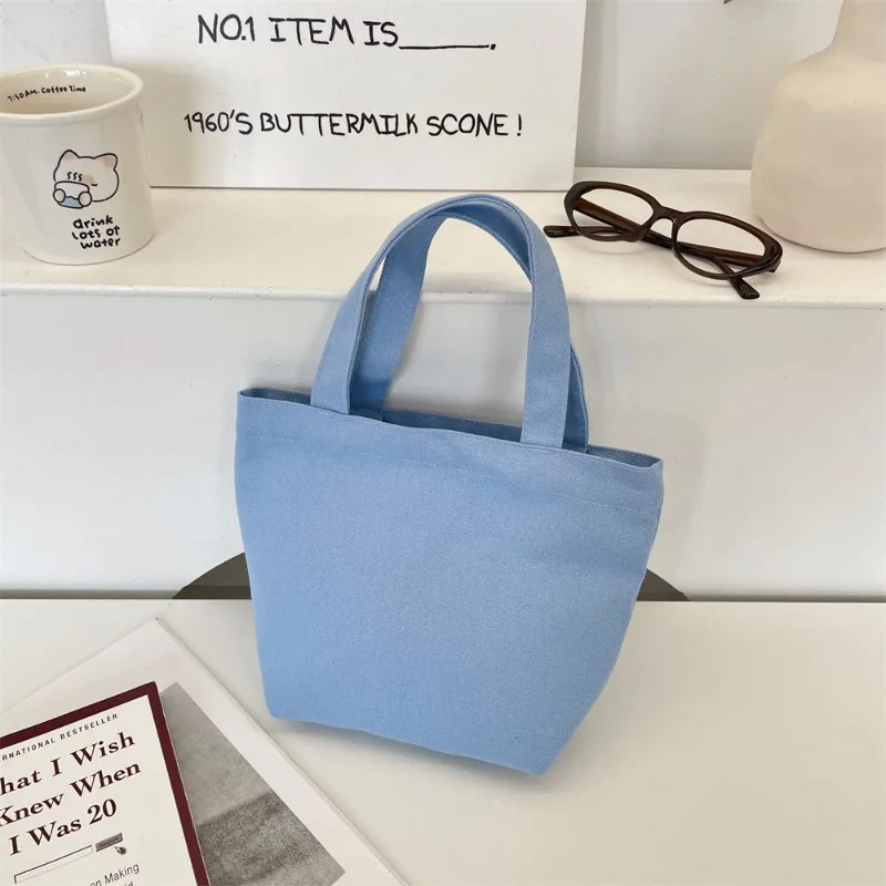 

Blue Canvas Tote Bag - Multi-use Shopping & Lunch Bag (Eco-friendly Carryall Purse for Daily Use & Travel Essentials)