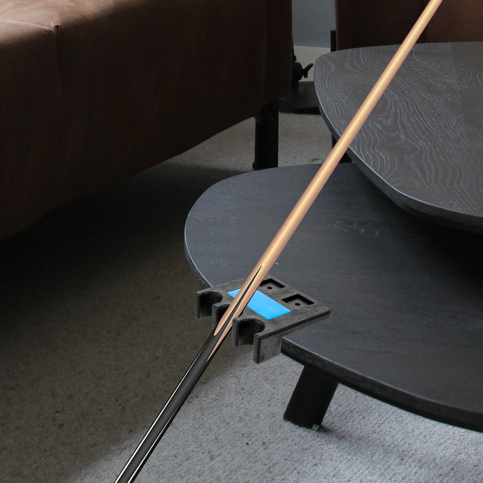 

Billiard Rack Pool Cues Holder Self-adhesive Queue Stick Floor Stand Black Billiards