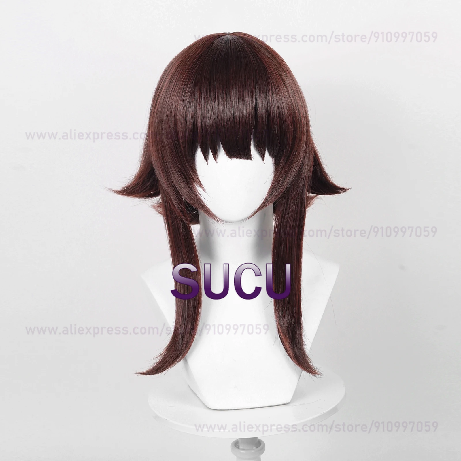 Megumin Anime Cosplay Perruque, Cheveux Rouges Foncés, Degré de Chaleur, Cheveux Synthétiques, Bonnet