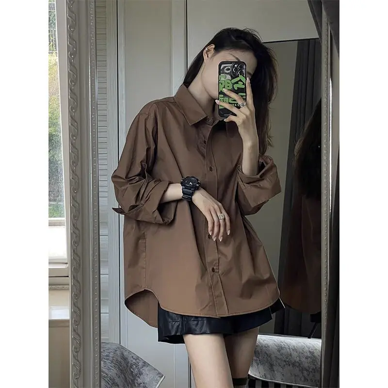 

Осенняя повседневная корейская мода, свободная офисная леди, простота, элегантный тренд, однобортные однобортные пуговицы с длинными рукавами, женские