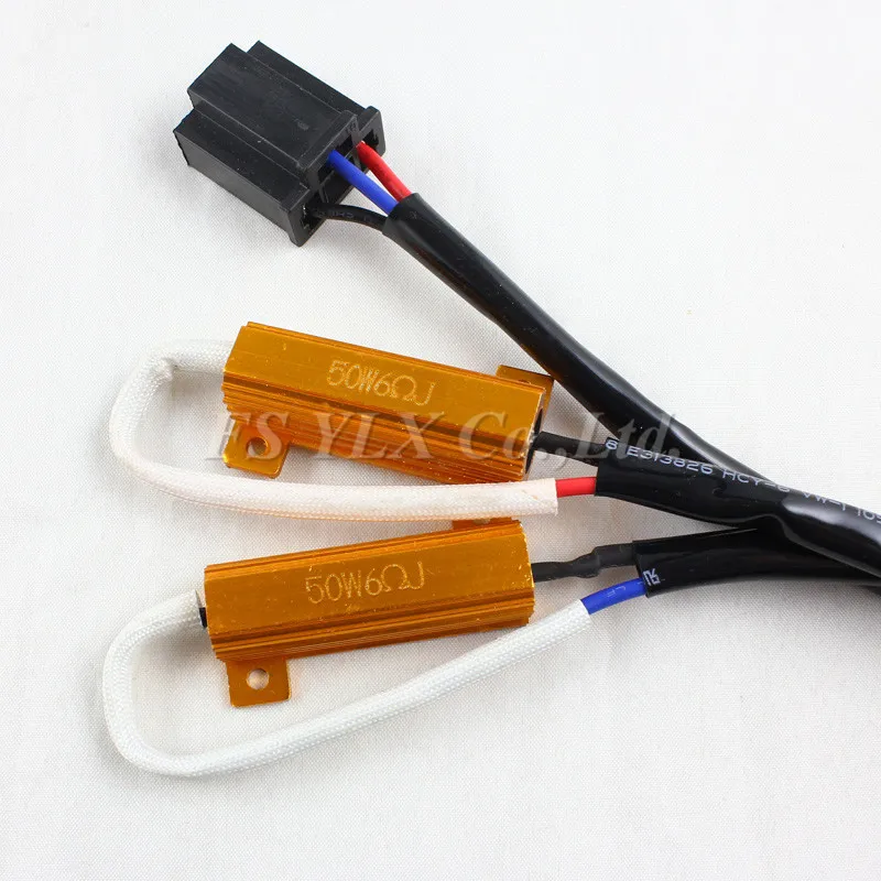 FSYLX H4 HB2 9003 50W 6Ohm Canbus led hid Headlight Load Resistor h4 Fog Light Lamp Decoder Connection Resistance no error
