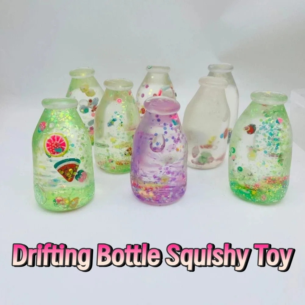 Creative Drifting Bottle Squishy Super Soft Anxiety Relief Water Bottle Squeeze Kneading Handmade Realistic Bottle Pinch