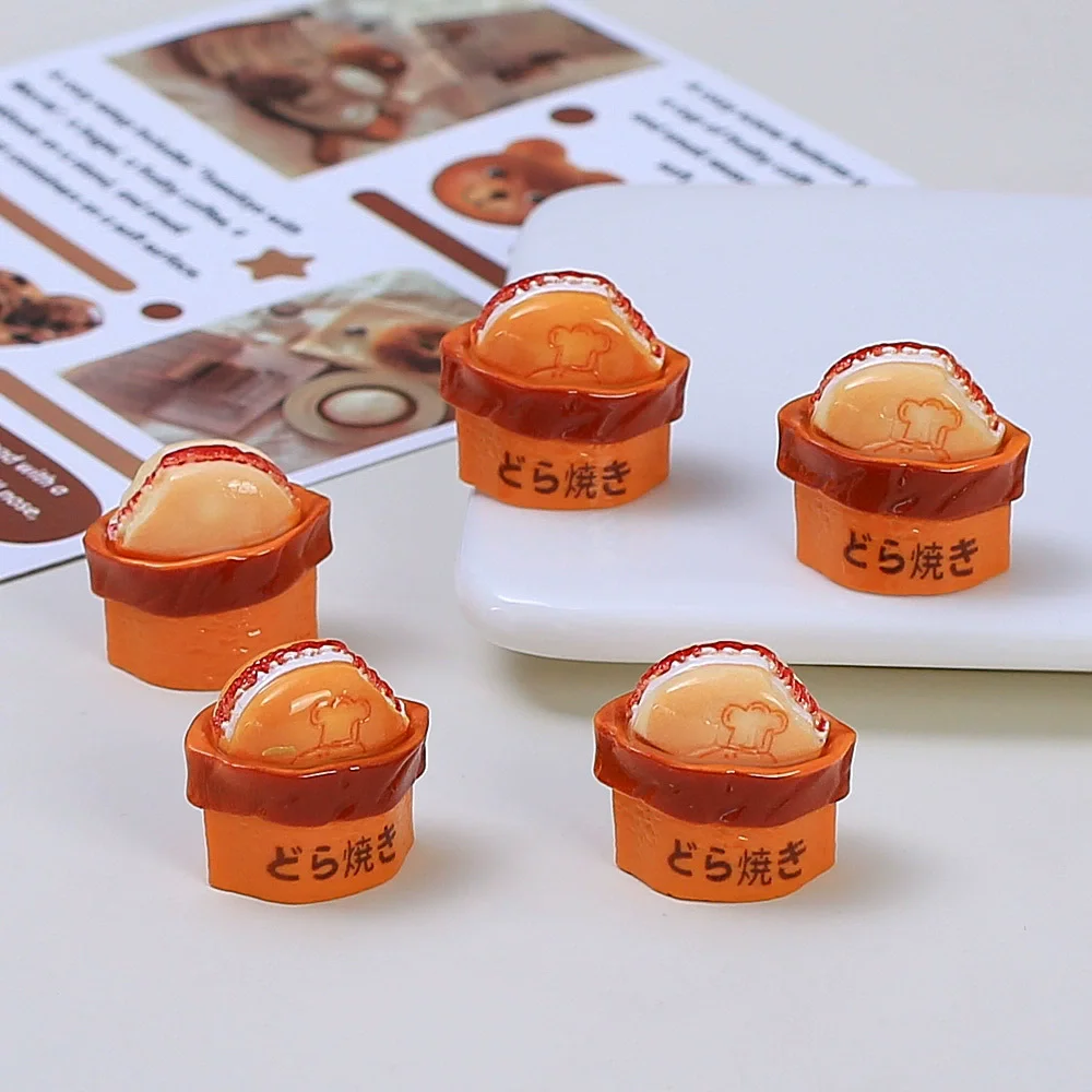 Lote de 10 Piezas de Adornos de Comida en Miniatura para Casa de Muñecas, Modelo 3D de Dorayaki Japonés, Manualidades, Accesorios de Cocina, Decoración