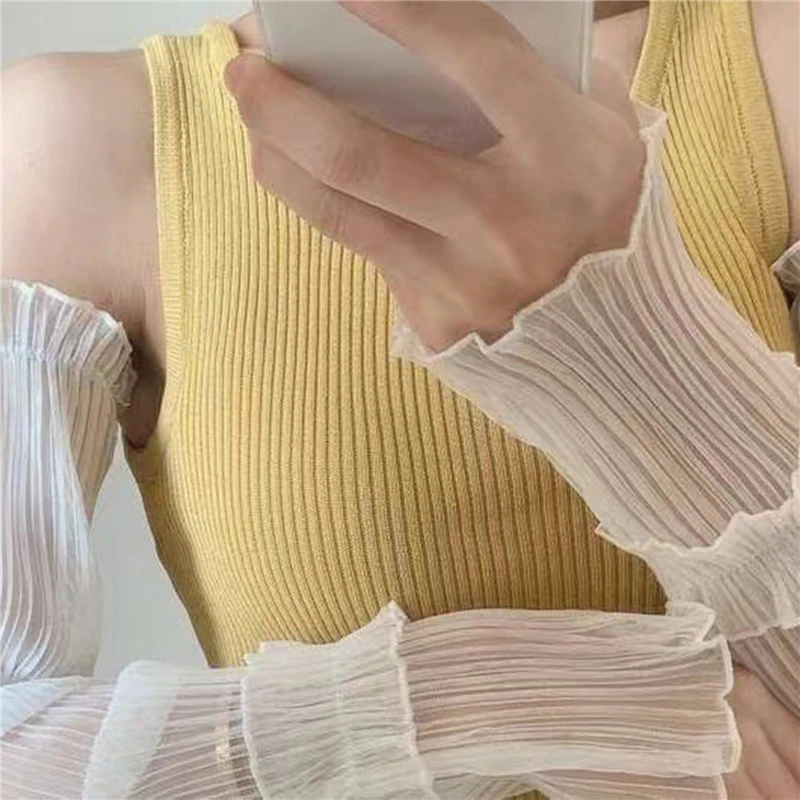 Sunscreen Gloves Lady Fashion Ice Silk Sleeves Thin Summer Essential Long Multi-functional Resistant Lace Driving Arm Protection