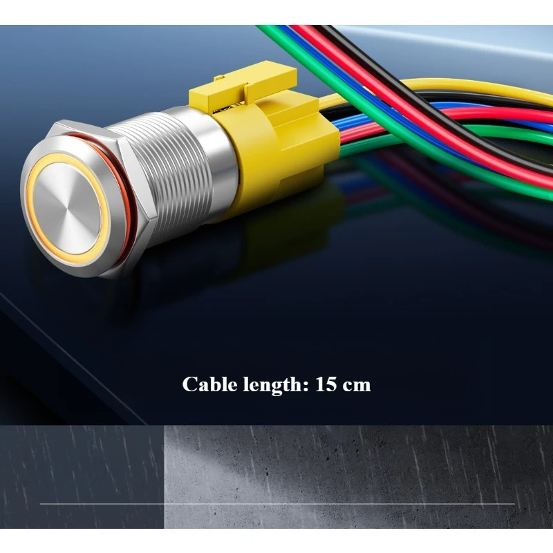 Waterproof 19MM Metal Push-Button Switch, Self-Resetting and Latching, Special Symbols, Letters, Numbers, Doorbell