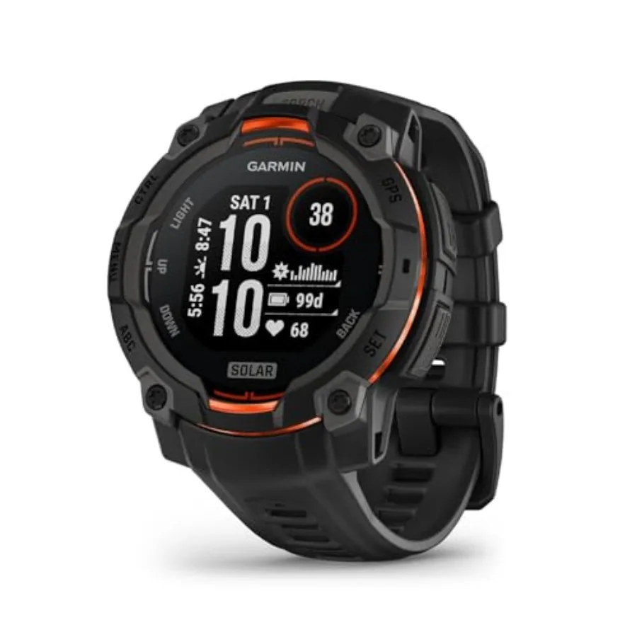 

Instinct 3 45mm Solar Charged Display Rugged Outdoor GPS Smartwatch Metal-Reinforced Bezel Built-in Flashlight Black