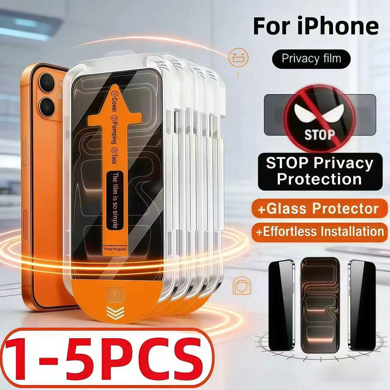 

Dust Free Install Privacy Tempered Glass Film For iPhone 16E 14 15 Plus 12 13 Mini 11 17 Pro Max Air Anti-spy Screen Protector