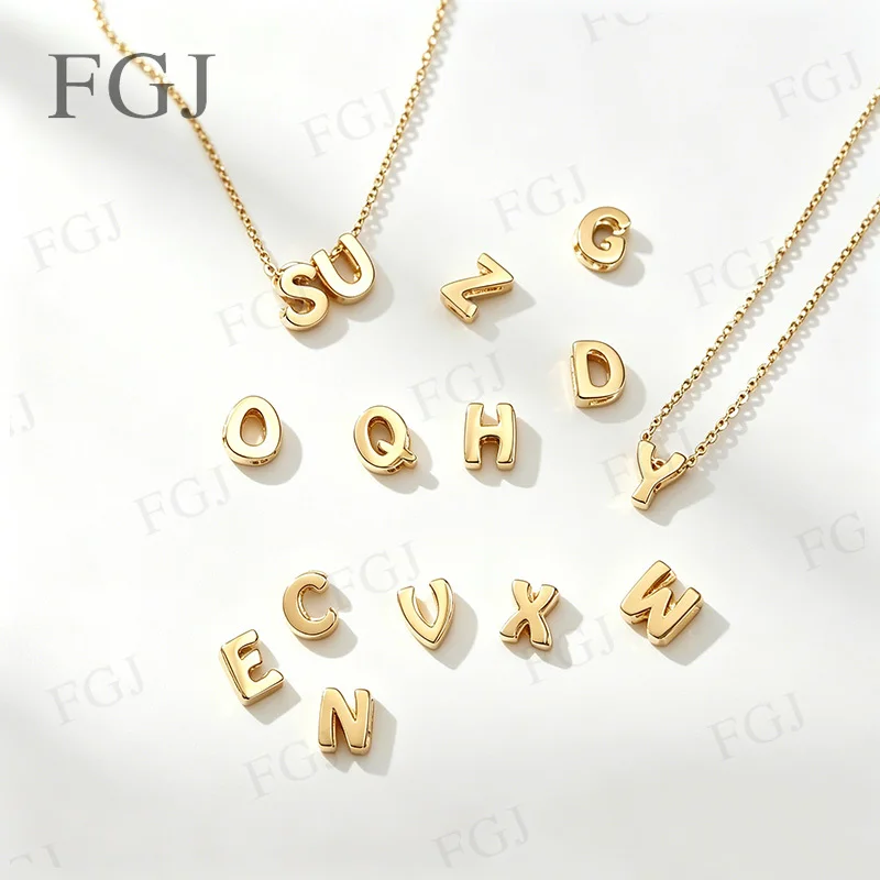 26 Alphabet Initial Letter Charms Pendant Custom Name Necklace S925 Silver Adjustable Chain Personalized Birthday Jewelry Gift