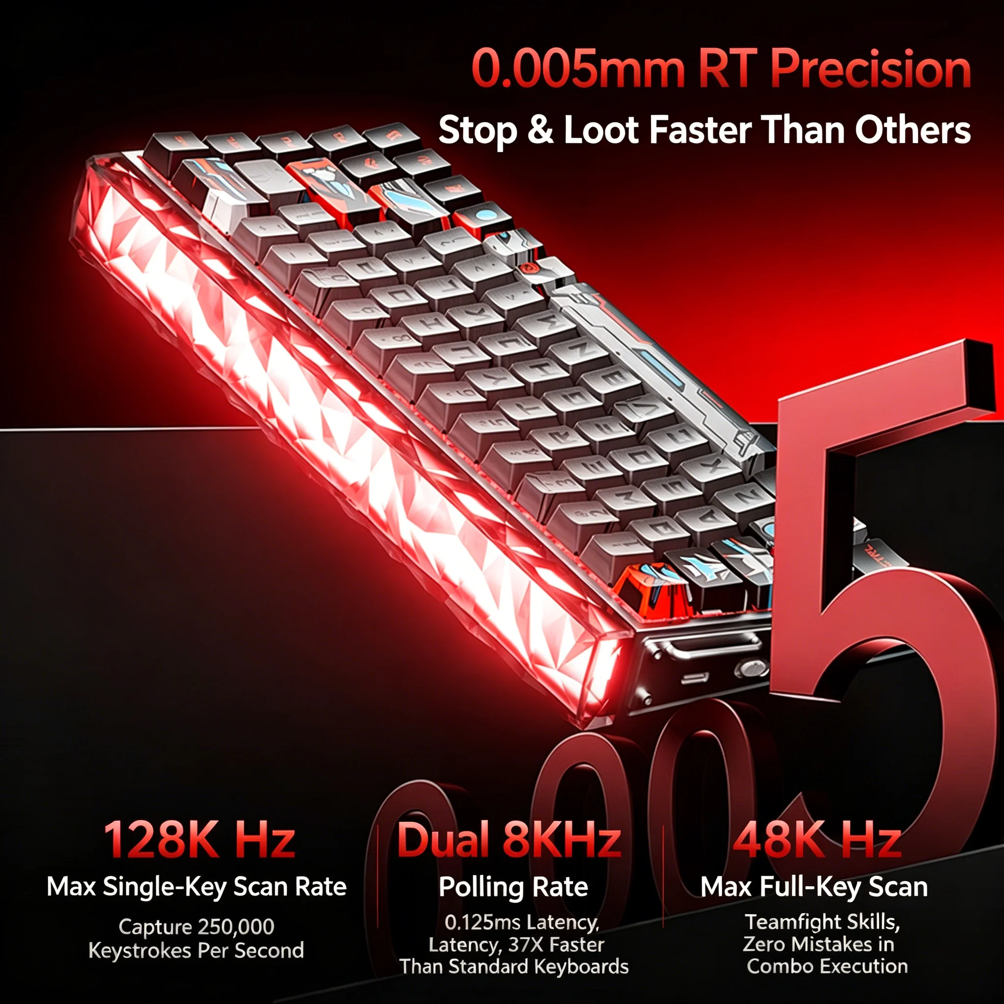 AULA HERO68 에어 게이밍 기계식 키보드 마그네틱 스위치 3모드 무선 핫스왑 RGB 8KHz 폴링 레이트 0.005mm RT 낮은 대기 시간