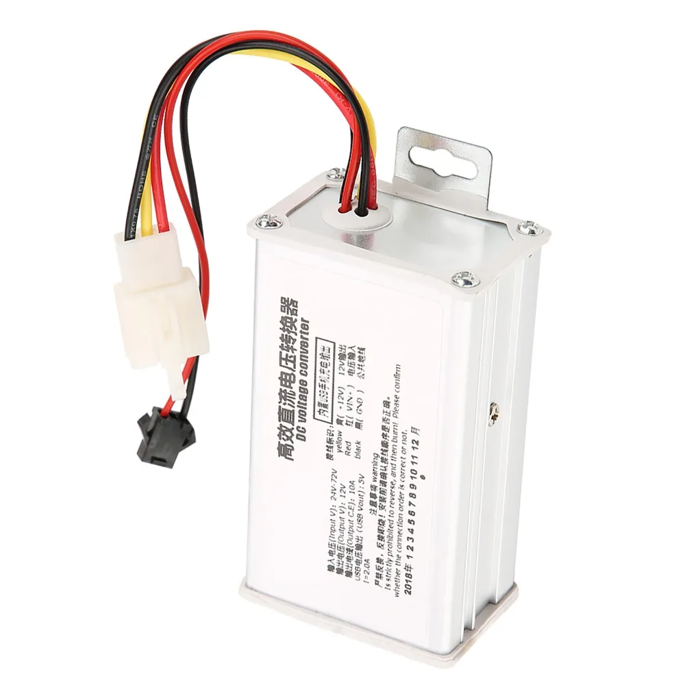 

Преобразователь постоянного тока от 24 В до 72 В до 12 В, 10 А, USB-выход, 5 В, 2 А, безопасный, надежный модуль питания постоянного тока, понижающий модуль питания