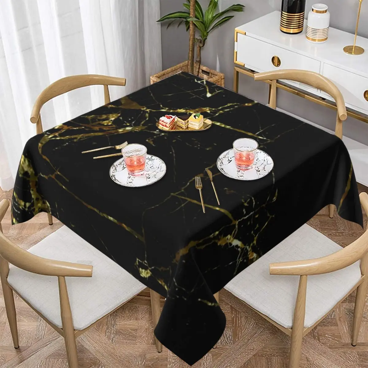 Golden Marble Tablecloth Gold Bullion Print Outdoor Table Cover Kawaii Printed Table Cloth Decoration For Events Christmas Party