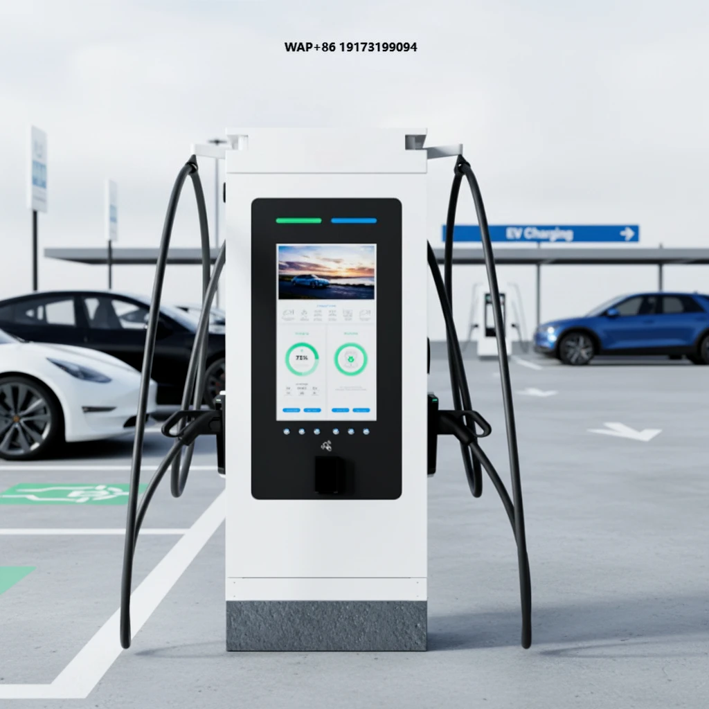 EVI 60KW-240KW 32-Inch 250A DC EV Fast Charger, CCS2 Commercial EV Charging Station, Dual Port OCPP 1.6 2.0 Compliant EV Charger