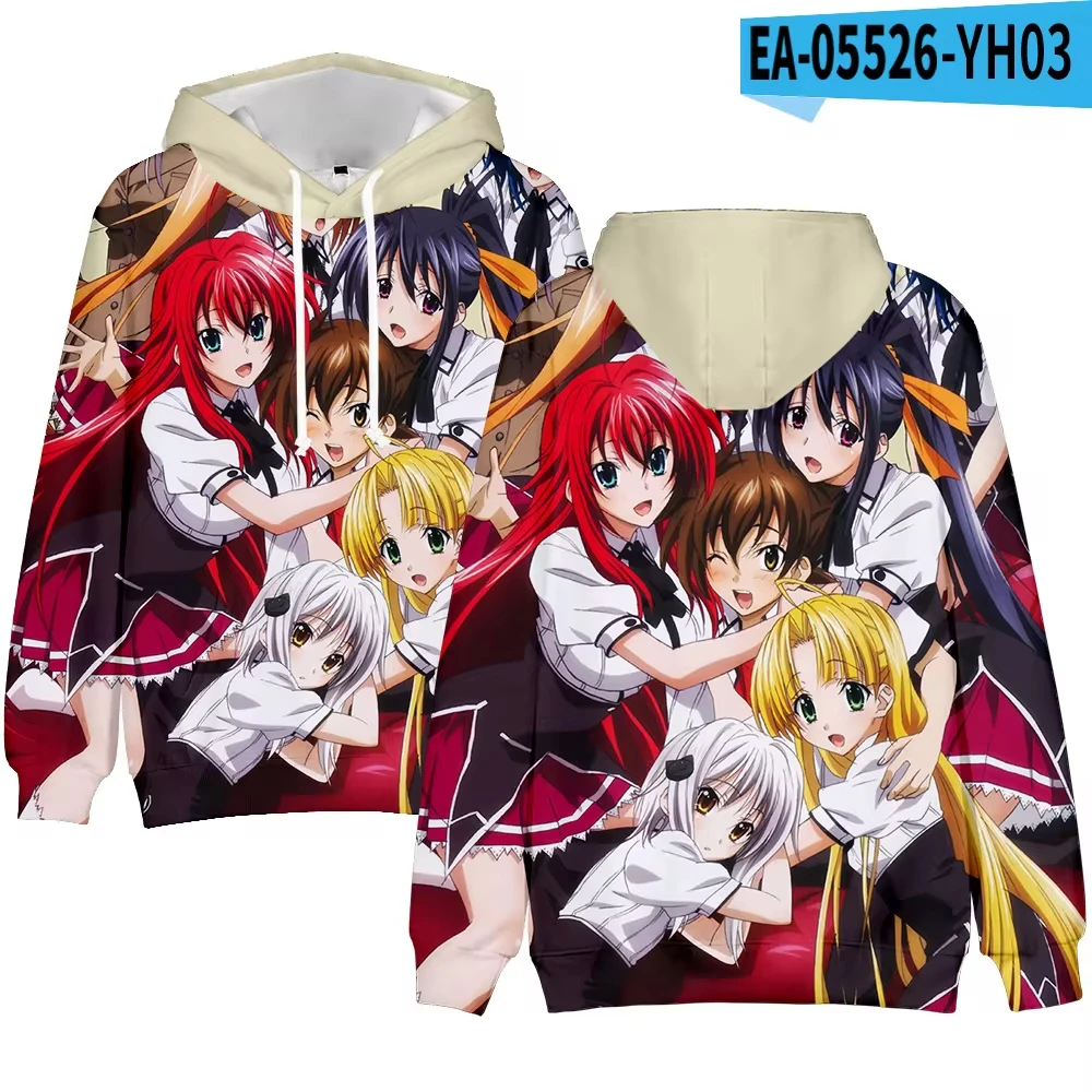 Hot Anime High School DxD 3D Print Men\'s Hoodie Harajuku Long Sleeves Oversized Outdoor Pullover Sweatshirt Unisex Clothing
