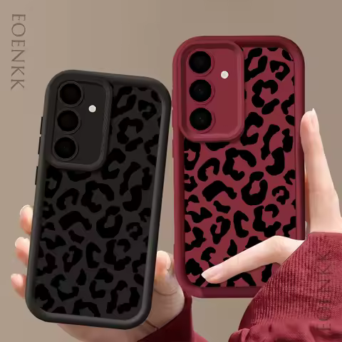 INS Leopard Print Phone Case For Samsung Galaxy S25 S22 S21 S23 S20 S24 Ultra FE A35 A15 A25 A55 Note 20 Plus 5G Soft Cover