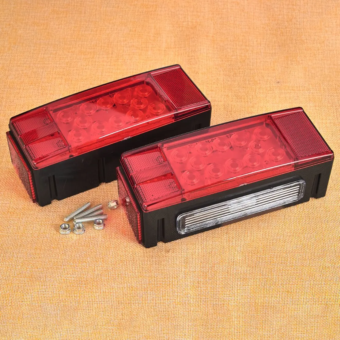 12V Trailer Tail Light LED Submersible Low Profile Rectangular Combination for Boat Truck RV Marine Camper