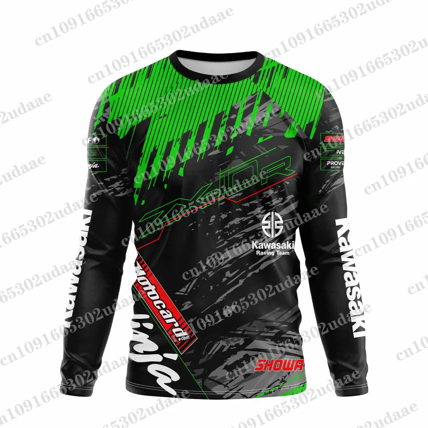 NINJA ZX-10RR Kawasaki Racing Team Men\'s Summer Long Sleeve 3D Printed Women\'s T-shirt Motorcycle Sports Top