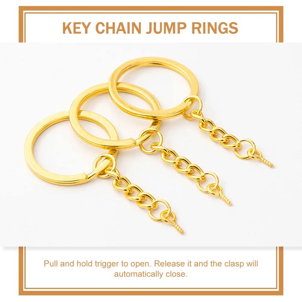 

1 set 1 Set Iron Diy Key Ring Accessories Sturdy Non-Rust Metal Jump Rings For Keychain Making Hanging Buckle Tools Pull Trigger