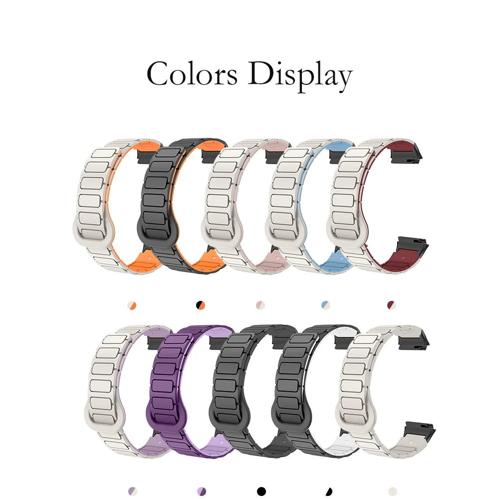 Cinturino orologio magnetico da 12 mm per Huawei Band 7 stile armatura fibbia stabile cinturino Smartwatch in silicone durevole a sgancio rapido uomo donna