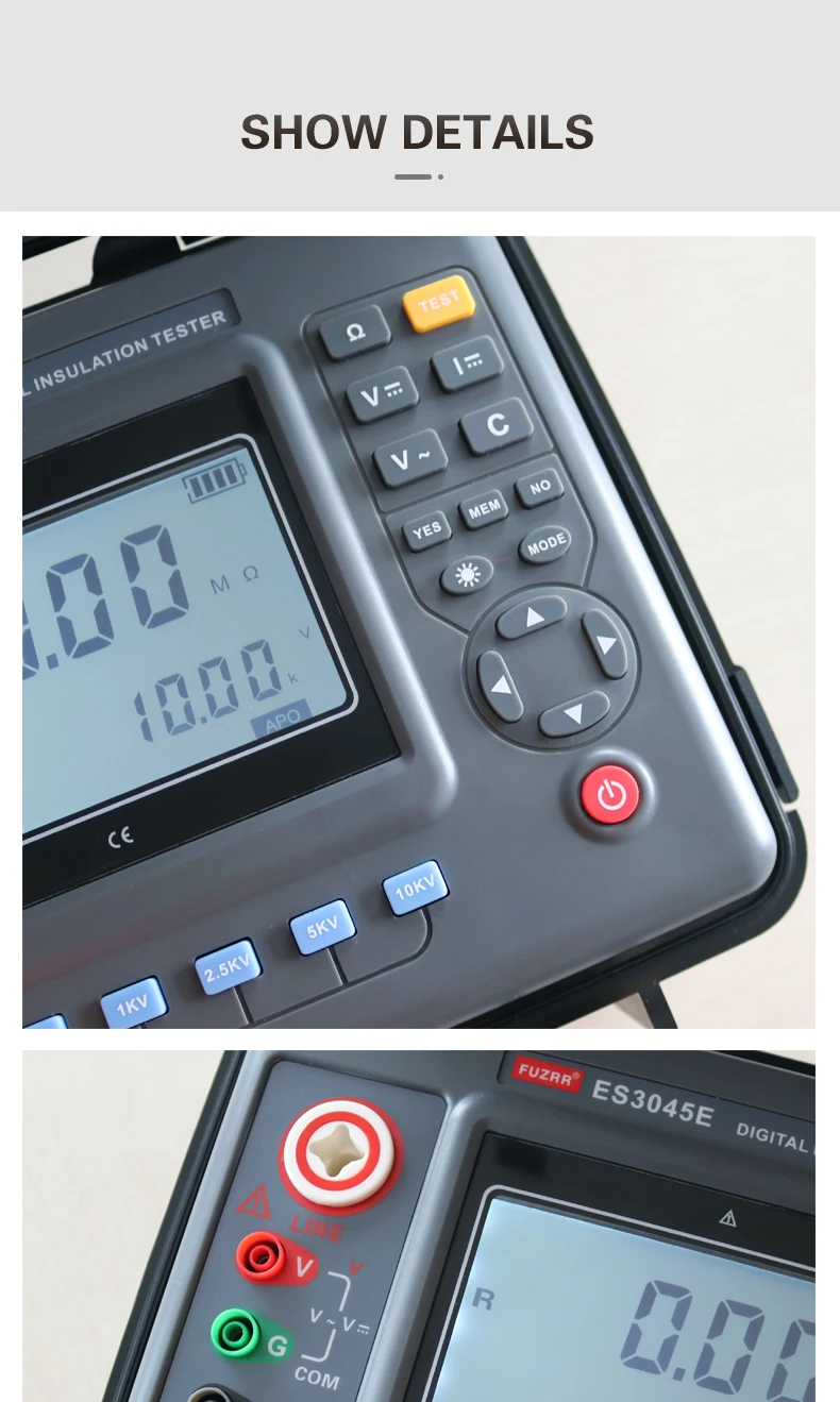 Digital Insulation Resistance Tester 5kV/10KV/15KV 10/35/50TΩ Megohmmeter high voltage insulation resistance meter