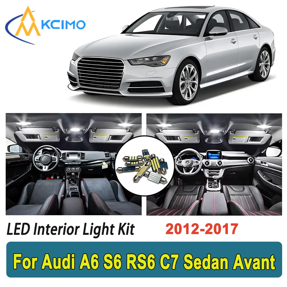 

New Light Bulb For Audi A6 S6 RS6 C7 Sedan Avant (2012-2017) Premium Bright LED Interior Dome Map Trunk Light Kit Car Led Lamps