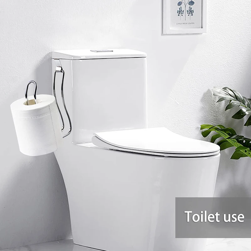 1pc Toilet Paper Holder - Easy Install Wall Mount Bathroom Tissue Roll Hanger with Painted Finish Space Saving No-Drill Design
