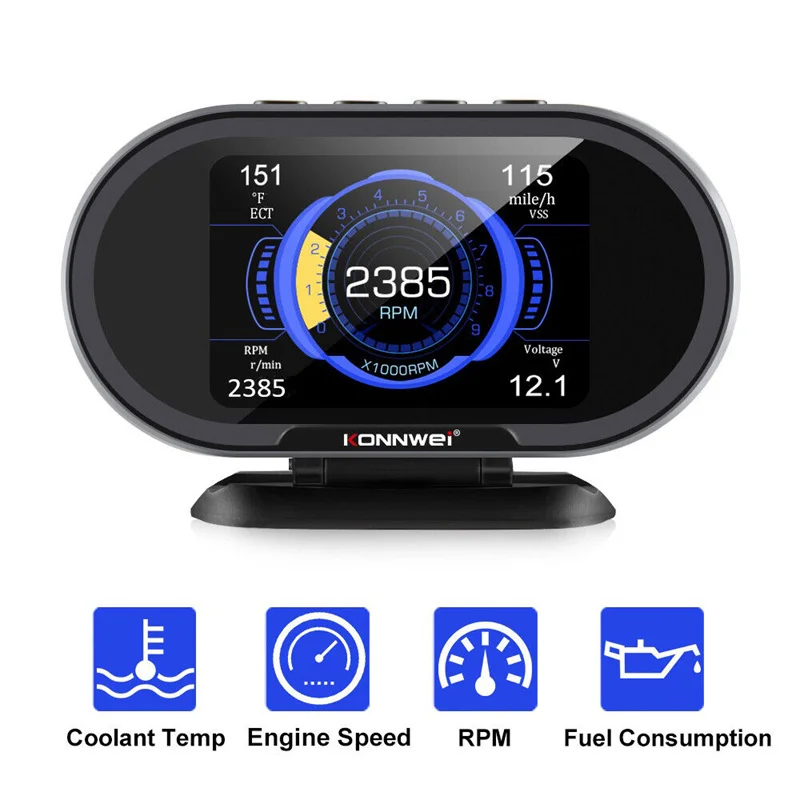 KW206 OBD2 Car On-Board Computer Auto Digital Computer Display OBD 2 Scanner Fuel Consumption Water Temperature Gauge