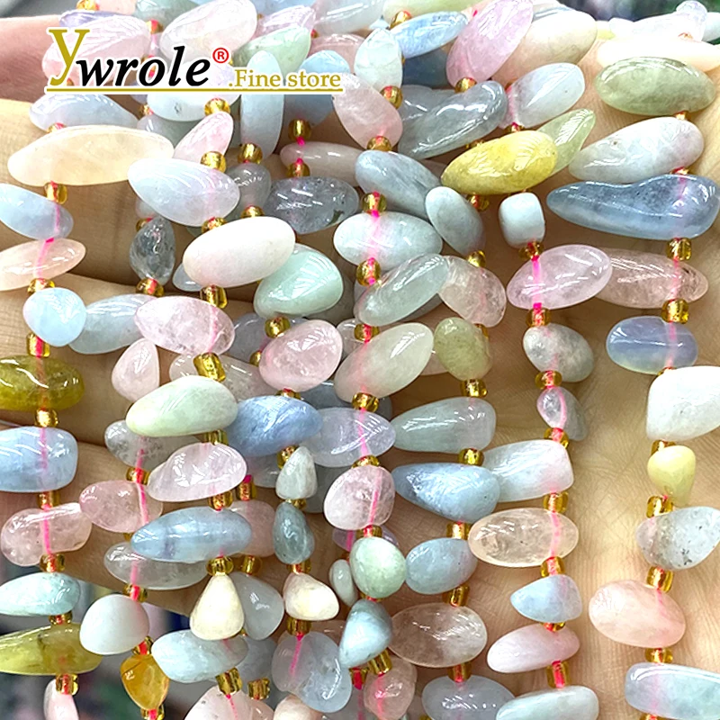 11-18MM Irregular Natural Stone AA Colorful Morganite loose Spacer Beads for Jewelry Making Diy Bracelet  Accessories Material