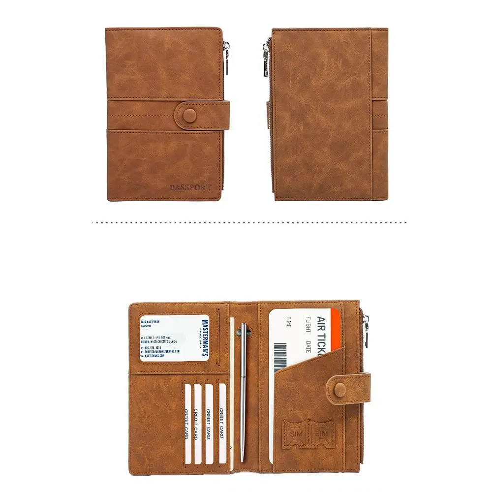 RFID 도난 방지 PU 여권 가방 지갑 여권 커버 여행 지갑 카드 홀더 비행기 체크인 카드 보관 가방