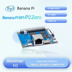 Banana Pi BPI-P2 Zero Allwinner H3 Quad-core Cortex-A7 512M DDR3 8G eMMC Support PoE Run OS Android Linux Single Board Computer