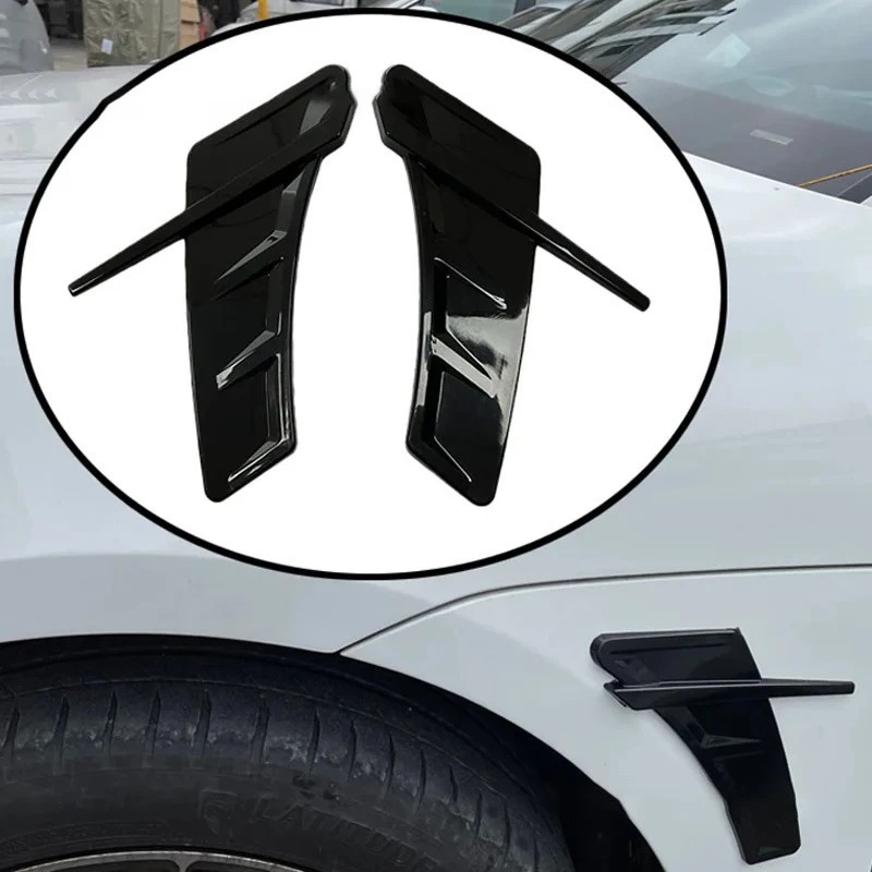 

Pair Car Air Flow Wing Vent Trim Side Fender Sticker Decoration Abs Automotive Fender Car Body Side Panel Trim Styling Mouldings